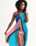 Swimsuit Coverup Womens Sheer Swimwear Grid Print Multicolor