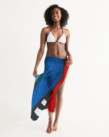 Swimsuit Coverup Womens Sheer Swimwear Grid Print Multicolor